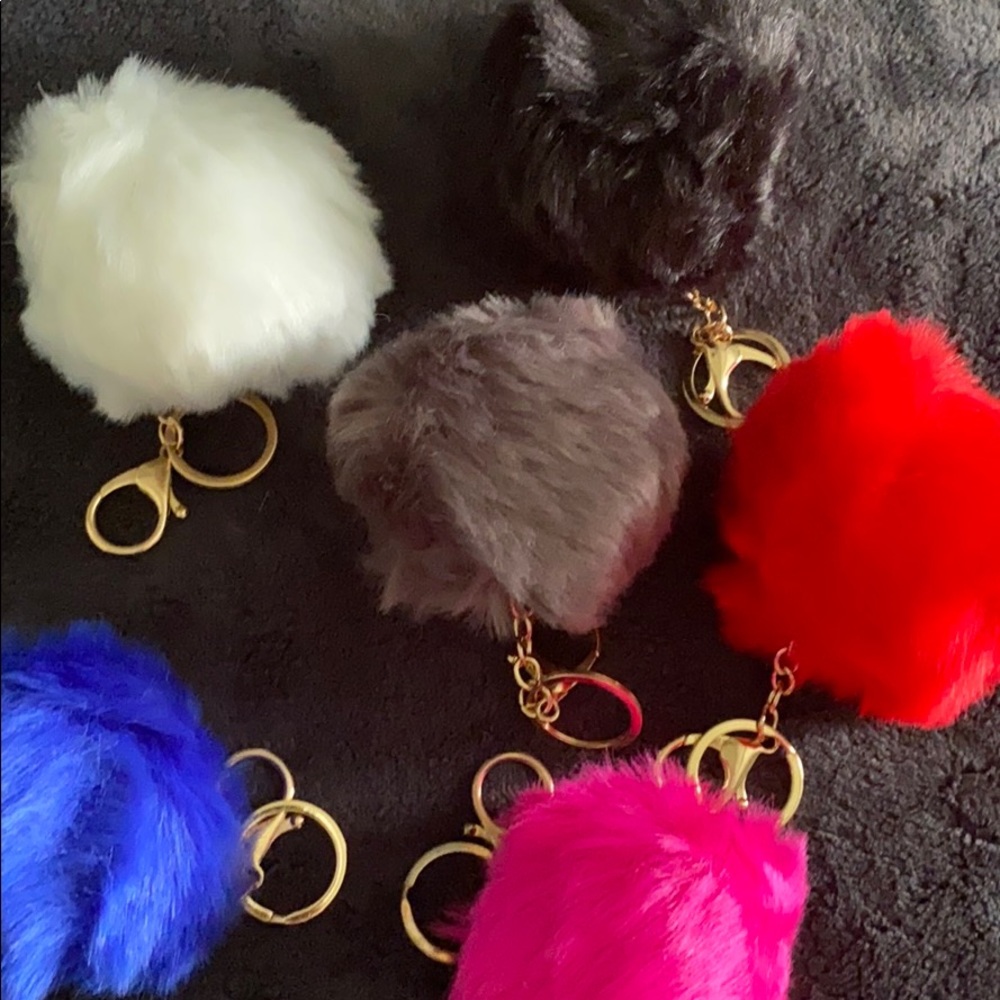 Pom Pom Keychains 3X$6